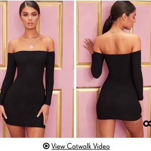 PLT Black off shoulder Mini Dress